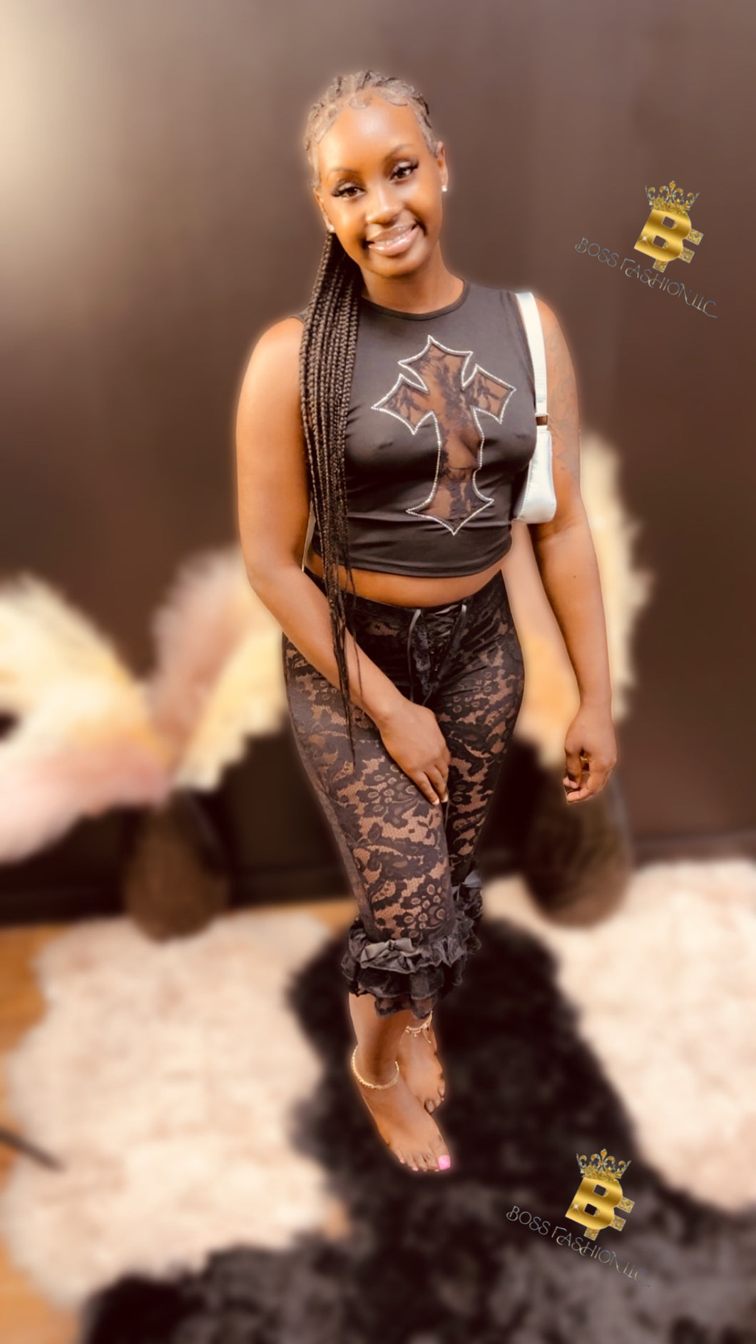 Cross lace set