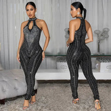Load image into Gallery viewer, RHINESTONE HALTER JUMPSUIT
