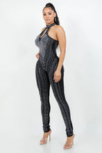 Load image into Gallery viewer, RHINESTONE HALTER JUMPSUIT
