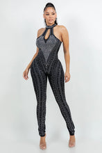 Load image into Gallery viewer, RHINESTONE HALTER JUMPSUIT
