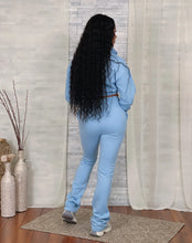 Load image into Gallery viewer, FLEECE HALF ZIP PULLOVER TOP &amp; STACKED PANTS SET
