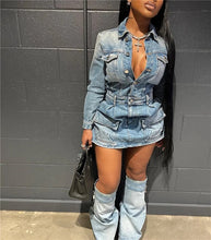 Load image into Gallery viewer, Denim Cargo Dress
