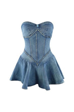 Load image into Gallery viewer, strapless denim dress
