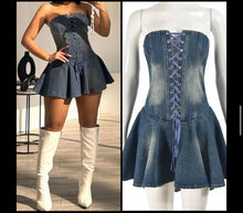 Load image into Gallery viewer, strapless denim dress
