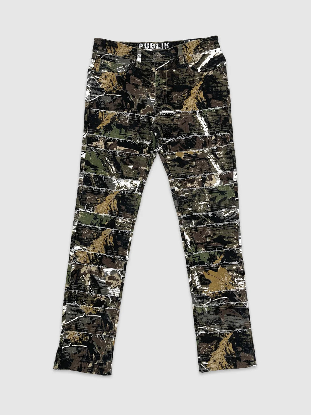 FRAYED CAMO PANTS